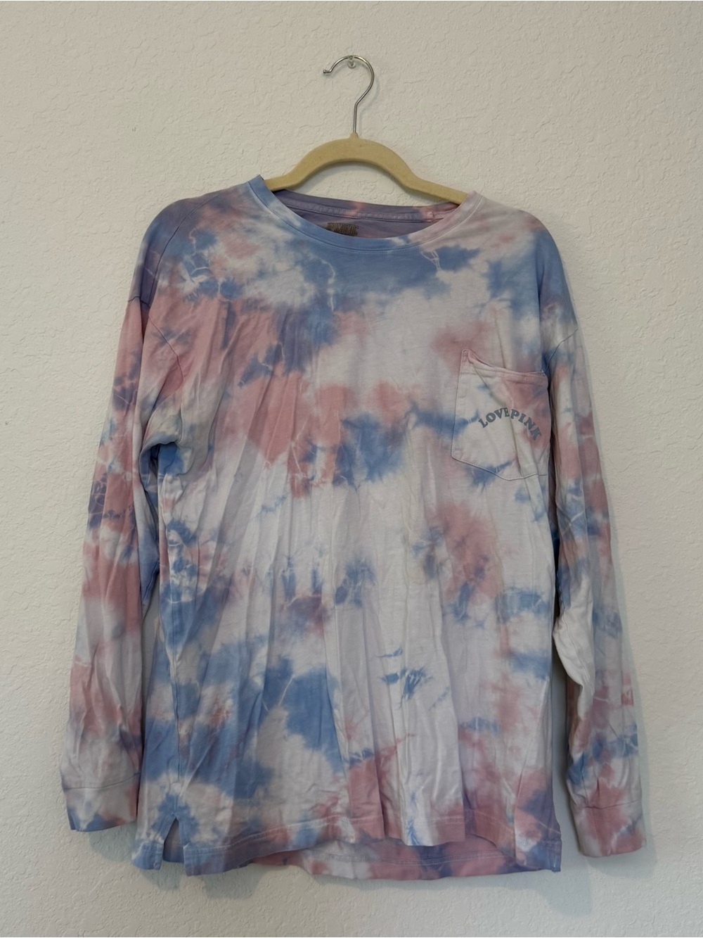PINK Victoria's Secret Pastel Tie-Dye Tee in Lavender & Baby Blue
